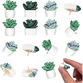20 Pieces Cute Succulent Plants Decorative Push Pins Colorful Floret Thumbtacks for Photo Wall, Feature Wall, Whiteboard, Cork Board, Map, Bulletin Board, Office or Home (Three Assorted Styles)