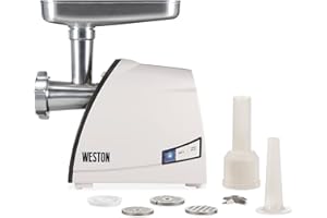 Weston #8 Electric Meat Grinder & Sausage Stuffer, Grinds 2-3 Pounds Per Minute, 575 Watts, 33-0201-W