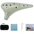 OcarinaWind® 12 Hole White Ocarina Exquisite Craft of Ice-crack Alto C Version Music Instrument Gift Idea