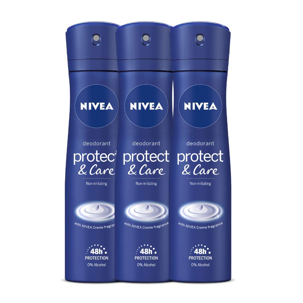 Nivea Protect and Care Deodorant, 150ml (Pack of 3) Delsheaven