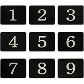 StayMax Acrylic Rectangle Locker Number Tag Sticker Door Sign House Number Room Number with Self-Adhesive Tape (1-25, Black)