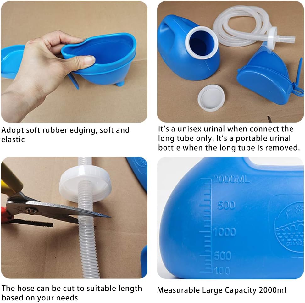 OOCOME Urine Bottles for Men & Women, Unisex Urinal Bottle Portable Travel Urinal Bottles Leakproof 2000ml Camping Toilets for Adults - Image 5