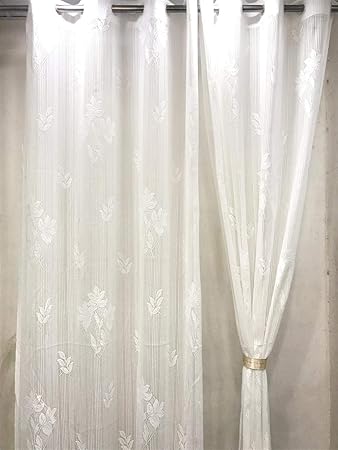 Buy Ridhaan Imported Net Fabric Door Curtains 9 Feet White Set