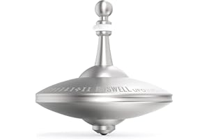 Plexity Labs UFO Tops Roswell - Metal Spinning Fidget Toy Top - Inspired by The Documented 1947 UFO Sighting in Roswell, New Mexico (Color: Cosmic Silver)