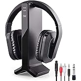 Wireless Headphones for Smart TV Watching with Transmitter Charging Dock, Digital Optical System, High Volume Headset Ideal for Seniors/Hearing Impaired, 100 Foot Wireless Range No Audio Delay