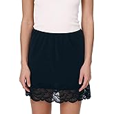 Women Lace Trim Silk Mini Skirt Y2k Lacy Satin A Line Half Silp Short Skirt Cute High Waist Underskirt
