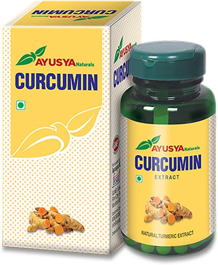 Ayusya Naturals Curcumin Capsules, 500 mg (60 Capsules) | Helps in Pain relief | Natural Turmeric Extract