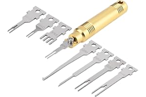 STPCTOU Electrical Pin Extractor Tool-Terminal Removal Tool with 8PCS Replacement Tips, Suitable for Metri Pack, AMP, Molex Connector, Universal Automotive Repair Terminal Release Tool