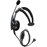 Over The Head Advance Adjustable Earpiece Mic Noise Cancelling Headset Mic | Compatible with Midland Radio 36 LXT630VP3 LXT600VP3 LXT500VP3 GXT1000VP4 GXT1050VP4 GXT1030VP4 T51VP3 75-822 Headset Mic