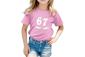 Kids 67 Meme Shirts Short Sleeve Funny Six Seven Slang T-Shirts Creative 6 7 Crewneck Tee Tops Preppy School Pullover Shirts