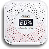 CAZONER Natural Gas Detector,10-Year Lifespan, Methane, Propane, & Explosive Gas Alarm for RV and Home, Digital LCD Display