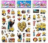 6 Sheets Puffy Dimensional Scrapbooking Party Favor Stickers + 18 FREE Scratch and Sniff Stickers - DESPICABLE ME MINIONS
