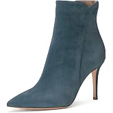 JANSEVEN Women's Heeled Ankle Boots Stiletto High Heel Booties Pointed Toe Comfortable Sexy Classic Short Boots