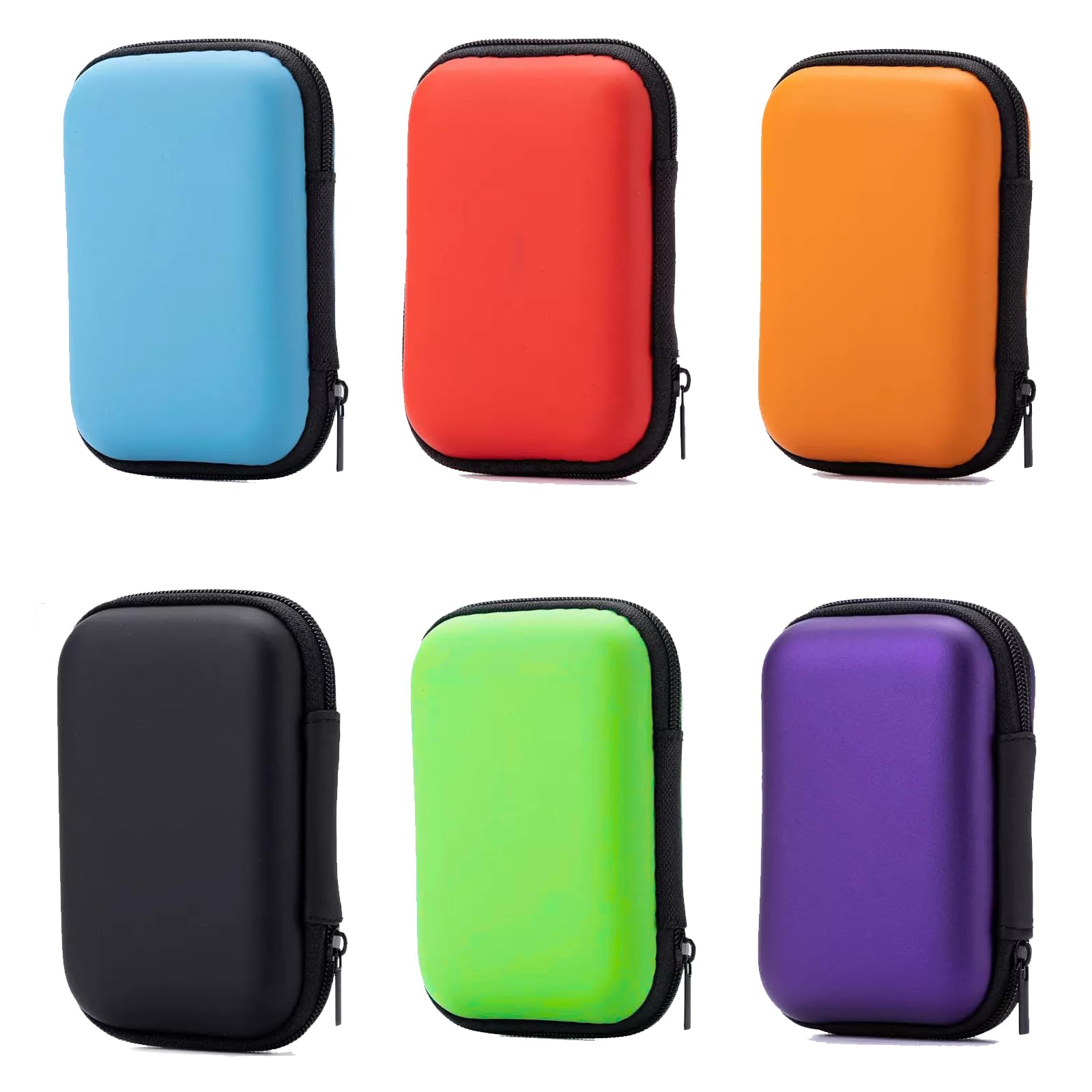 PSFXBM 6Pcs Playing Card Case Set, Card Storage Box, Solid Color Playing Card Box with Zipper, Travel-Friendly Card Protector, for Travel Outdoor Camping