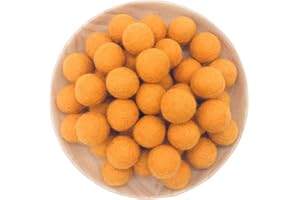 CARTSYOU 3/4inch 20mm Felt Wool Balls Beads Pom Pom Handmade for Craft Dream Catcher Baby Mobile Pompom Home Decor Nursery Party Props (20mm Orange 100pcs)