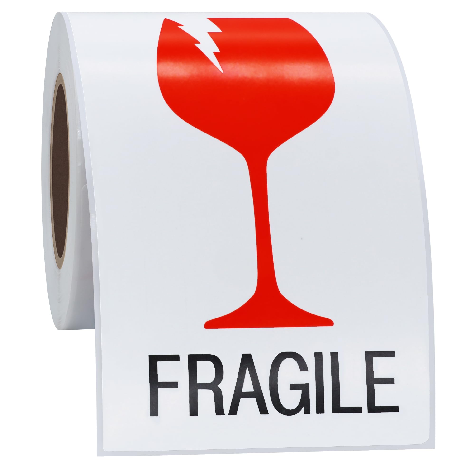 Hycodest 3x5 inch Fragile Labels 100 PCS Shipping Packaging Label Rectangle Sticker, Red Cup