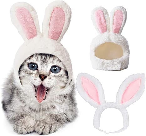 Amazon Co Jp Anjetan 2個猫うさぎ帽子装飾かわいい面白い犬うさぎ耳帽子ペットコスチュームバニーうさぎ帽子子猫バニーハットペット帽子 ホーム キッチン