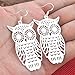 Siam panva Women Fashion Jewelry 925 Silver Hollow Owl Drop Dangle Hook Earrings Chic Gift