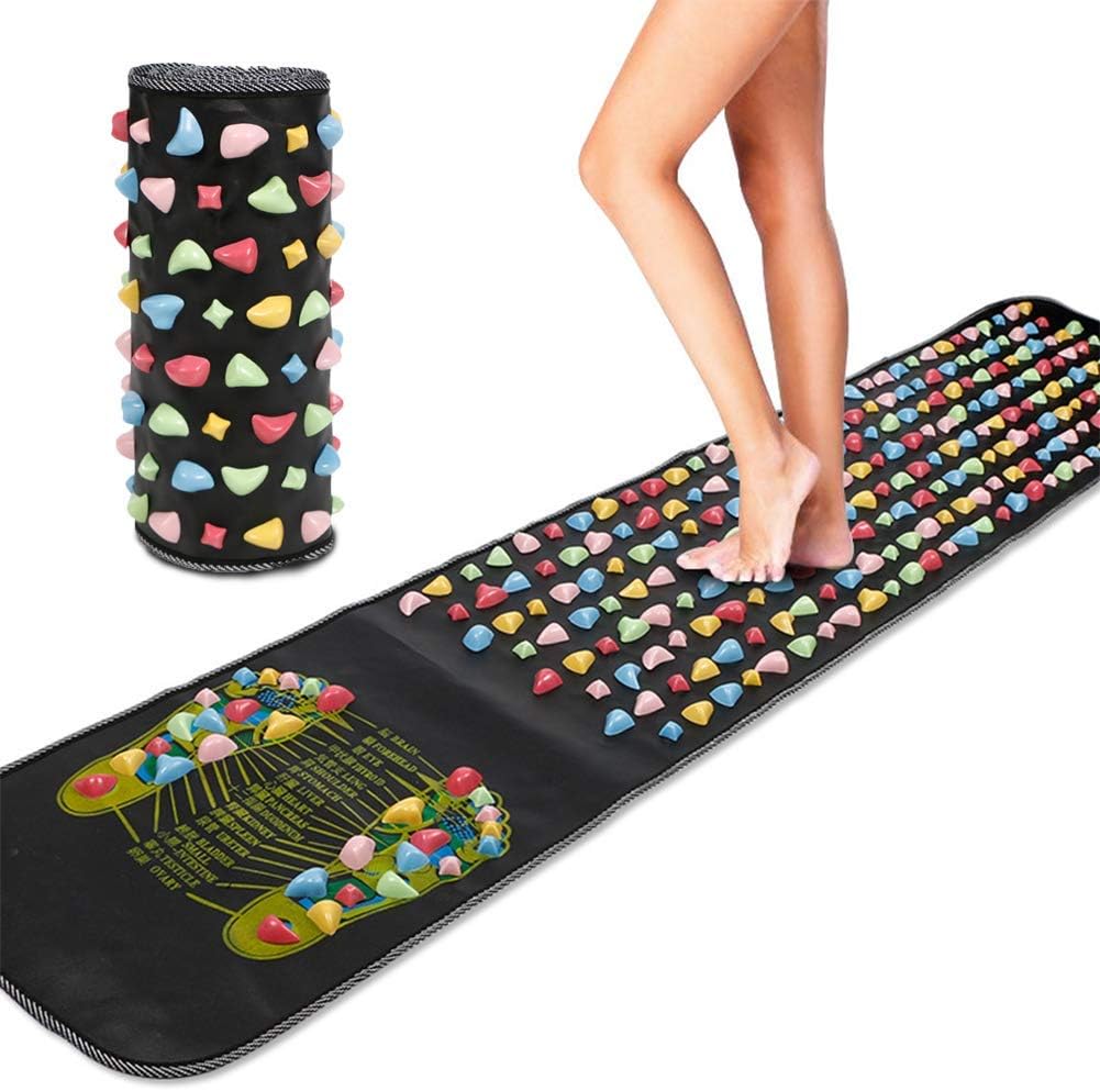 Foot Massage Stone Mat，Reflexology Mat Walk Stone Foot Leg