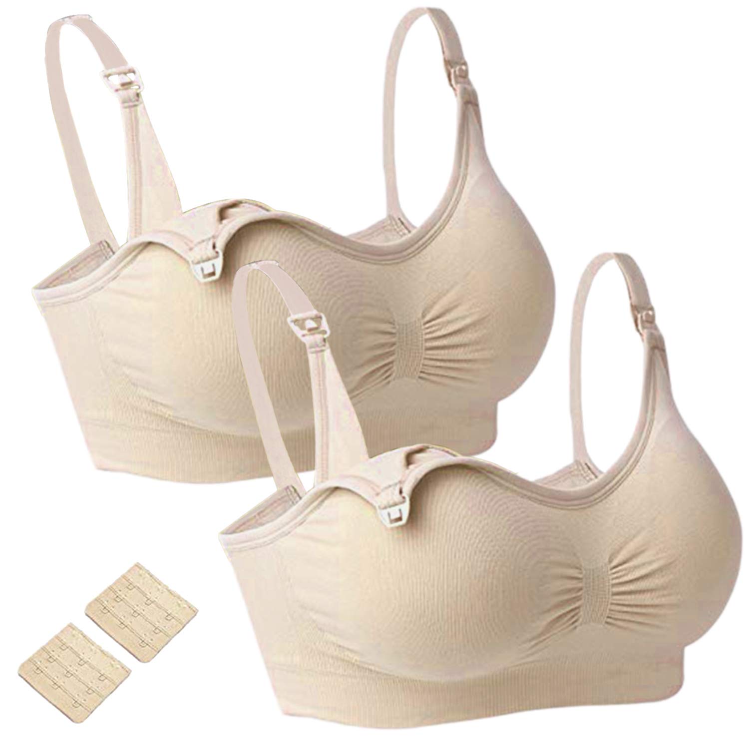 YFTMaternity Full Bust Seamless Nursing Maternity Breastfeeding Bras with High Elasticity and Width Adjustable