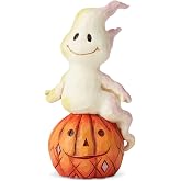 Enesco Jim Shore Heartwood Creek Halloween Ghost and Pumpkin Miniature Figurine, 3.94 Inch, Multicolor