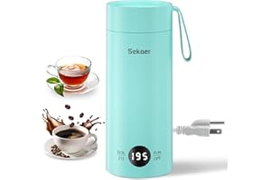 Sekaer Small Travel Portable Electric Kettle, Mini Tea Kettle Hot Water Boiler, 0.5L & 500Watts, with 4 Variable Presets and 304 Stainless Steel, SKE-850T