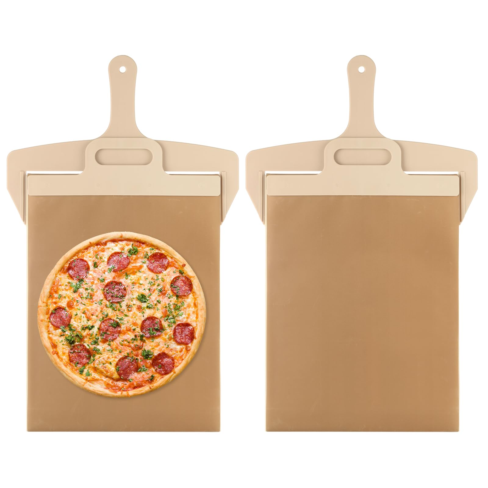 Photo 1 of 2 Pack Premium Sliding Pizza Peel, Non-Stick Pizza Spatula Paddle with Handle, Pizza Slider for Indoor & Outdoor Ovens, Large 23" x 11.8" Pizza Board for Oven, Elite Peel Pizza Making & Baking