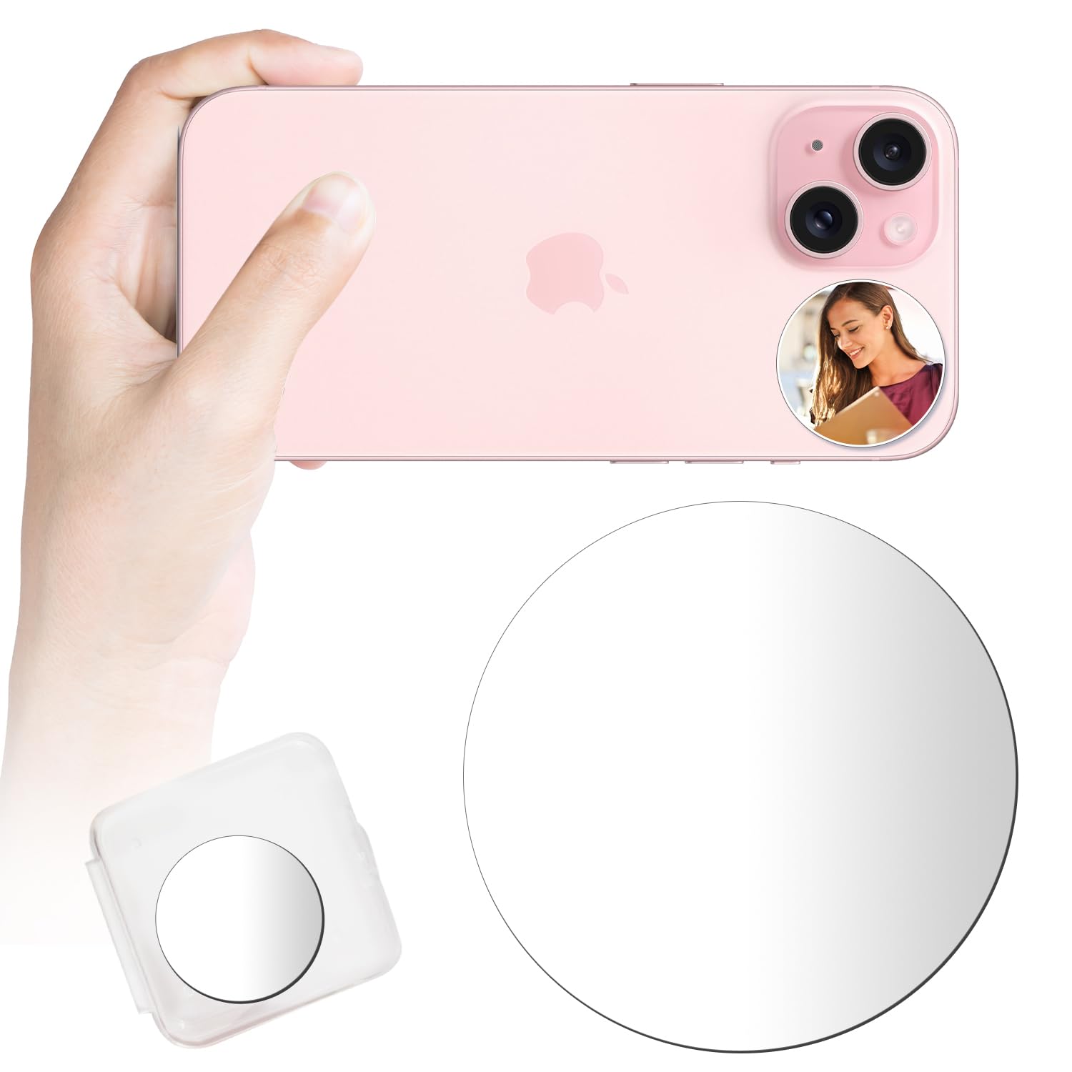 HAFOKO Selfie Photo Shooting Mirror Phone Vlog Selfie Mirror compatible for iPhone 17 16 15 14 13 12 Pro Max Plus All Phones for vlogging ravel Selfie Tool for Photo Video Smartphone