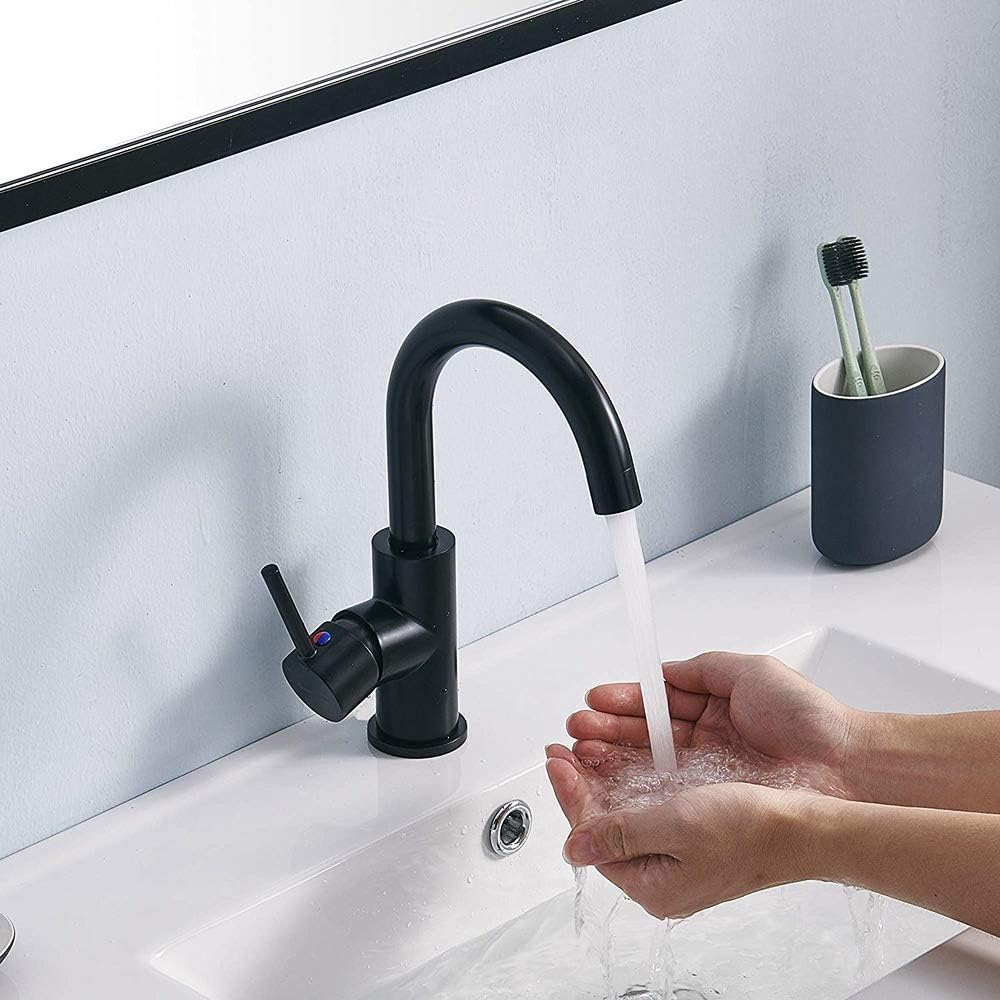 Comllen Best Commercial Single Handle Matte Black Bathroom Faucet Bar