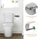 Ibergrif Chrome Toilet Roll Holder with Shelf, Self-Adhesive, Stainless Steel view 2