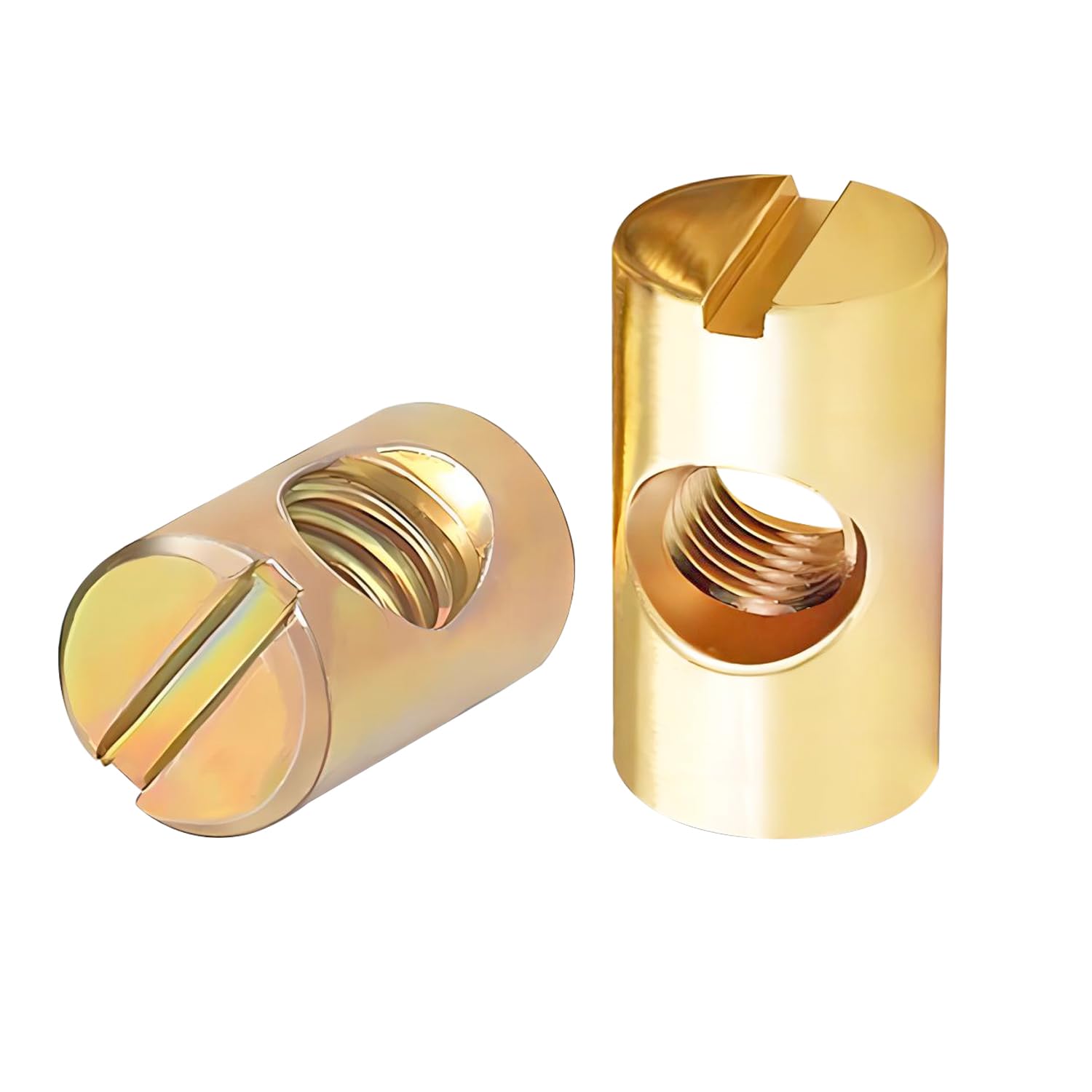 Photo 1 of Qrity 20 PCS M8 Barrel Nuts M8x20mm Furniture Barrel Nuts, Cross Dowels Slotted Nuts for Furniture Beds Crib and Chairs