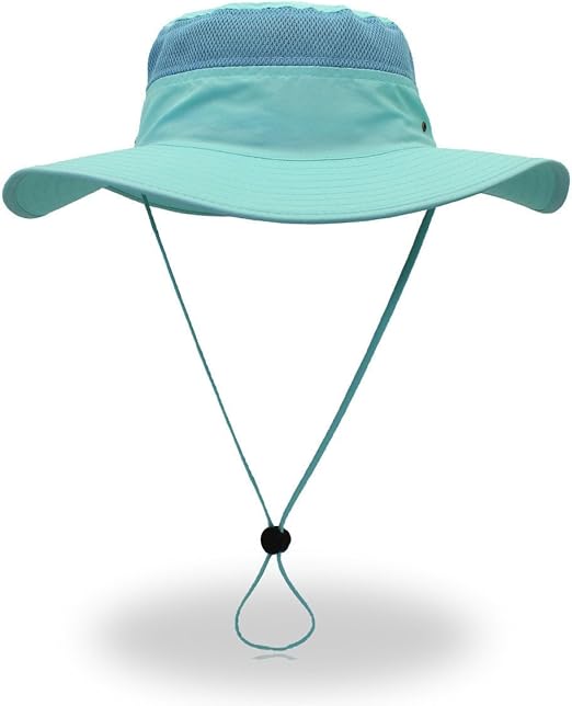 Qhome Unisex Outdoor Lightweight Breathable Waterproof Bucket Wide Brim Hat UPF 50
