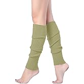 v28 Women Warm Leg Warmers 80s Retro Party Costume Knit Ballet Neon Long Socks