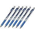 Pentel EnerGel Deluxe RTX Retractable Liquid Gel Pen, 0.7mm Medium Line, Metal Tip, Blue, Pack of 6