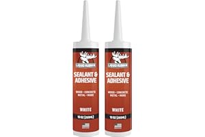 Liquid Rubber Caulk - Hybrid Silicone Adhesive and Protective Sealant, White, 2 Pack