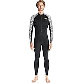 Dive Skin Full Body Rash Guard for Women Men Swimsuit Wetsuit Sport Skin Front Zipper One Piece for Diving Surfing Kayaking