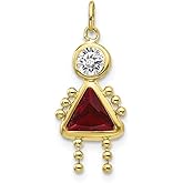 FB Jewels Solid 10K Yellow Gold January Girl Birthstone Charm