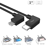 Compatible Micro USB to Type C OTG Cable 11.8 inch 90 Degree Video Data Cable for DJI Mavic 2 Zoom/Mavic 2 Pro/Mavic Air/Mavi