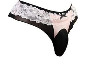 aishani Sissy Pouch Panties Men's Thong Lingerie Lace G-String Underwear For Daily Wear