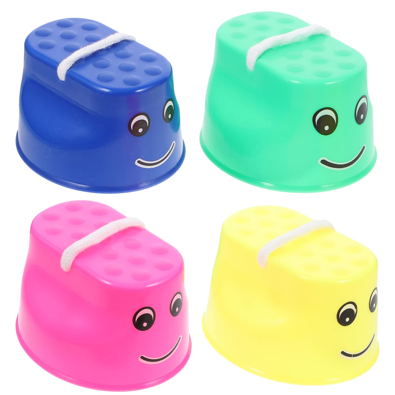 Toyvian Sports Stilts Toys for Kids 4 Pcs Mini Stilts Set in Assorted Colours Outdoor Balance and Coordination Training Equipment for Children S Early Education and Sensory Development