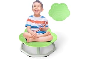 Costzon Sensory Chair, 360° Sit & Swivel Autistic Children Sensory Toy w/Non-Slip Metal Base for Training Body Coordination and Indoor Outdoor Use, Spinning Chair for Autistic Kids (Green,Cat Paw)