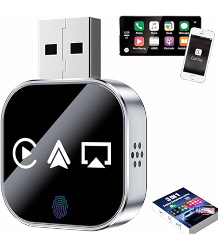 Draadloze CarPlay-Adapter voor Toyota C-HR 2017 2018 2019 2020 2021 2022 2023 2024, Converteer Bekabelde naar Draadloze CarPlay, 2-in-1 Plug and Play USB naar Draadloze Auto-Adapter