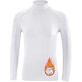 Blueleaf Youth Boys' Thermal Compression Shirt Mock Neck Long Sleeve Fleece Lined Base Layer Football Baseball Undershirt
