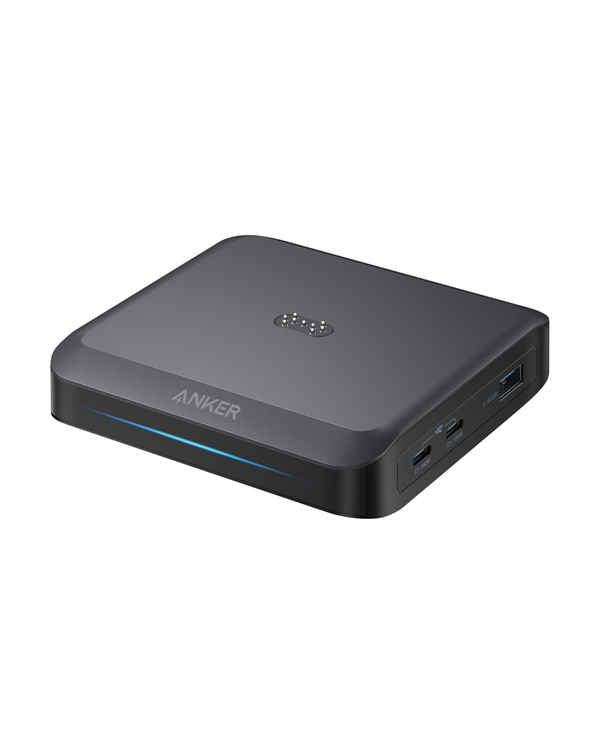 Anker Ladebasis, max. 150W Schnellladung mit 3 Ports für die Anker Prime Powerbank, kompatibel mit MacBook Pro/Air-Serie, iPhone 16/15/14-Serie, Samsung und weiteren (Ohne Powerbank)