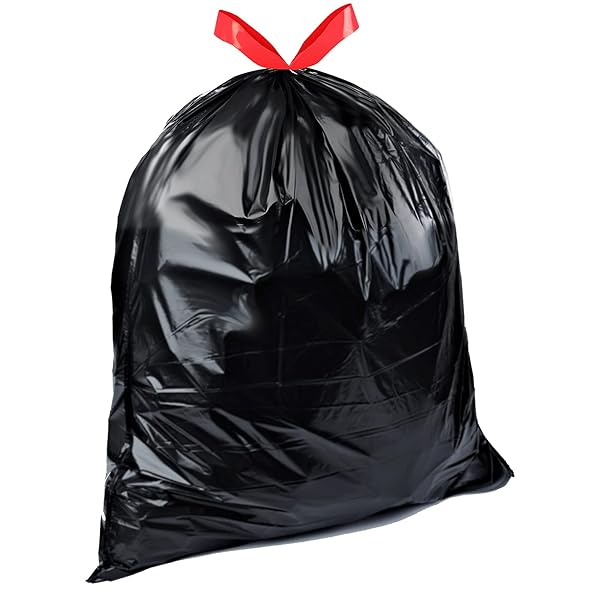 AMAZON BASICS MULTIPURPOSE DRAWSTRING TRASH BAGS, 30 GALLON, 50 COUNT (PREVIOUSLY SOLIMO)