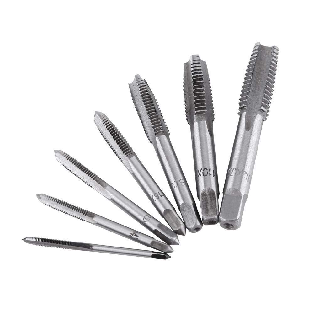 7PCS Tapping Tools, Tapping Bits, Taps, M3 | M4 | M5 | M6 | M8 | M10 | M12, Suitable for Wood, Plastic, Aluminum