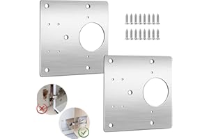 LLZHYA Cabinet Hinge Repair Plate, Stainless Steel Hinge Repair Kit, Kitchen Cupboard Door Hinge Repair Plate Kit, Including Fixing Screws, Protects Wooden Kitchen Cabinet Doors (2pcs)