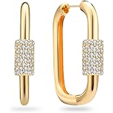 18K Gold Plated Dainty U Shape Huggie Earring for Women, Cubic Zirconia O Huggie Hoop Earrings, Hypoallergenic, Gifting, Everyday Wear