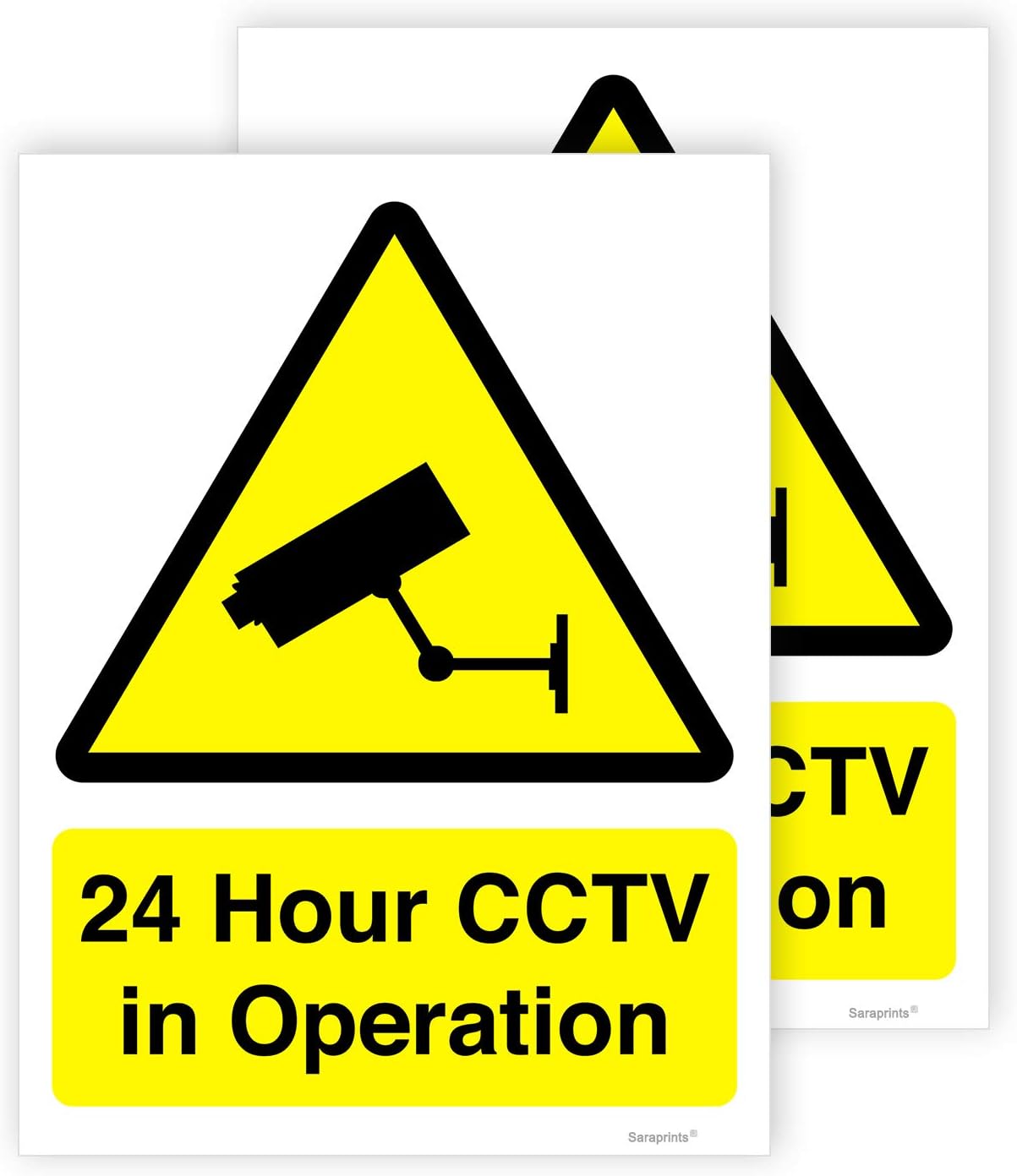 Pack of 5 CCTV Signage, Security Signs Deter Burglars 150mm x 200mm Self Adhesive Vinyl V1084