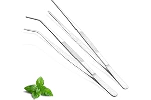 Berglander Kitchen Tweezers Tongs 2pcs, 30.5cm Extra-Long Stainless Steel Metal Heavy Duty Cooking Tweezers for Chef, Serving
